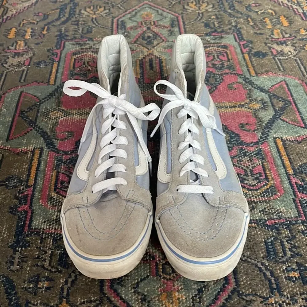 VANS Sk8-Hi hi top suede canvas skateboard skater sneakers Sz 8
